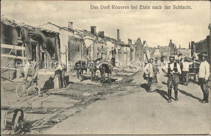 Rouvres-en-Woevre nach der Schlacht Ruinen 1. Weltkrieg G