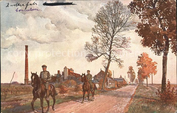Kuenstlerkarte vom Kriegsschauplatz der 26. Reserve Division Soldaten