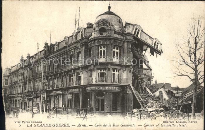 Arras Pas-de-Calais Rue Gambetta Ruines Grande Guerre 1. Weltkrieg