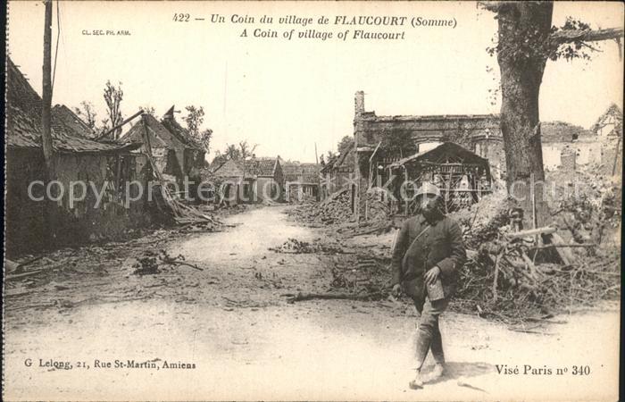 Flaucourt Coin du village Ruines Grande Guerre 1. Weltkrieg