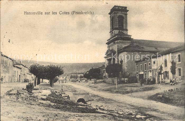 Hanonville Strassenpartie Kirche 1. Weltkrieg Grande Guerre