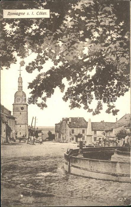 Romagne-sous-les-Cotes Strassenpartie Denkmal Kirche