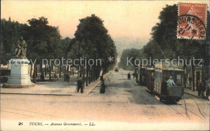 Tours Indre-et-Loire Avenue Grammont Tram Monument Statue