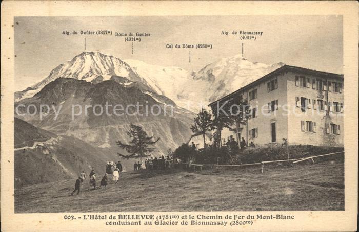 Chamonix Hotel de Bellevue Chemin du Fer du Mont Blanc Glacier de Bionnassay