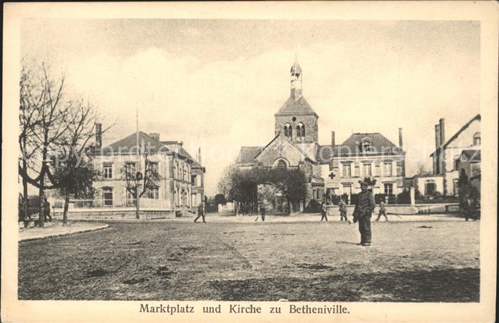 Betheniville Marktplatz und Kirche
