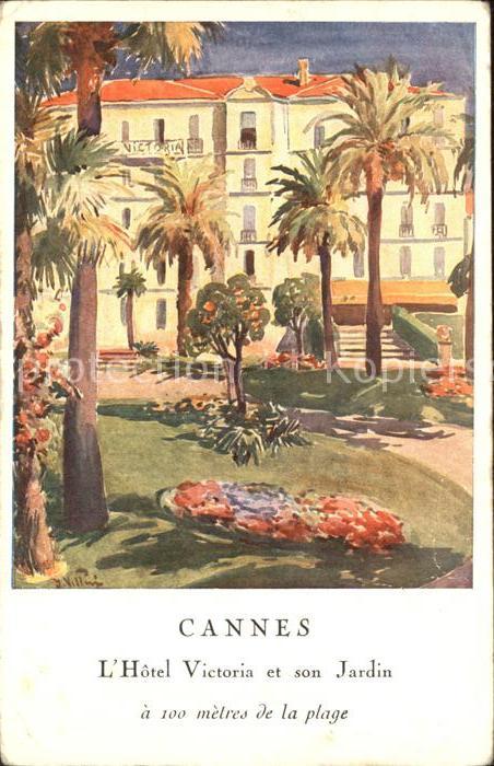 Cannes Alpes-Maritimes Hotel Victoria et son Jardin Kuenstlerkarte