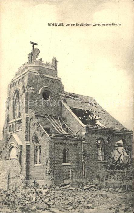 Ypern Ypres von Englaendern zerschossene Kirche 1. Weltkrieg Nr. 7650