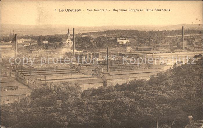 Le Creusot Saone-et-Loire Vue generale Moyennes Forges et Hauts F