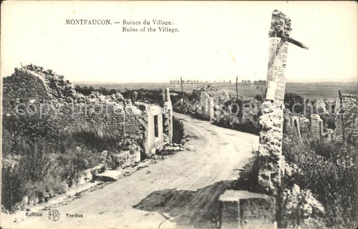 Montfaucon-d Argonne Ruines du Village Grand Guerre 1. Weltkrieg