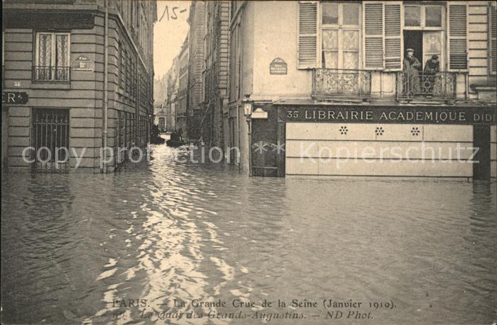 Paris Crue de la Seine Inondations Janvier 1910 Hochwasser Katastrophe