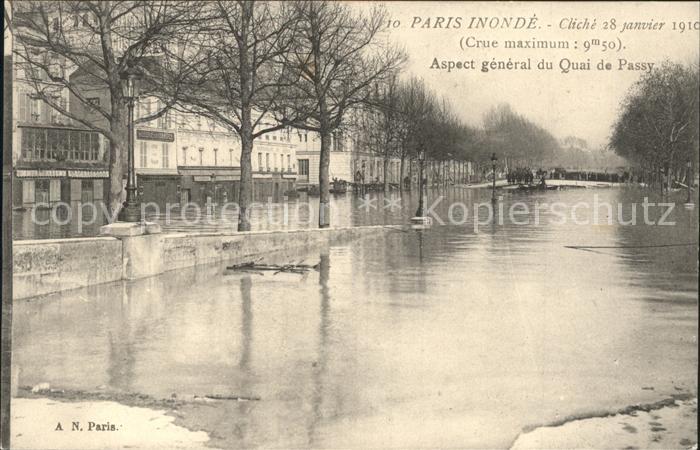 Paris Inondations Janvier 1910 Quai de Passy