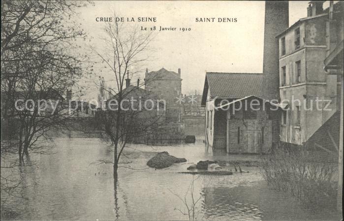 Paris Crue de la Seine Inondations Janvier 1910 Saint Denis Hochwasser Katastrop