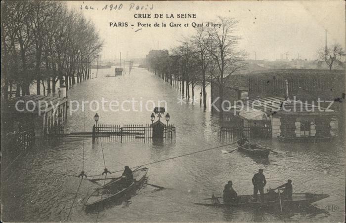 Paris Crue de la Seine Inondations Janvier 1910 Hochwasser Katastrophe