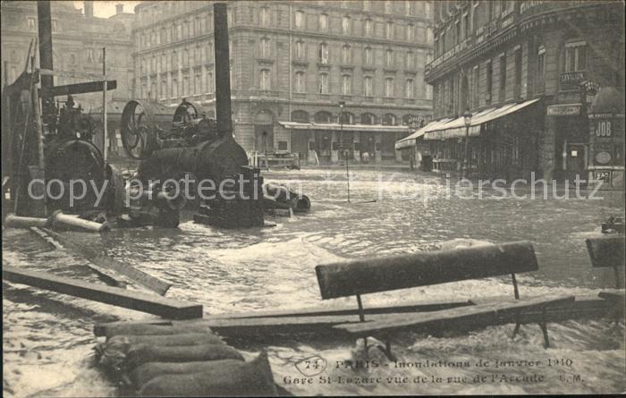 Paris Inondations Janvier 1910 Hochwasser Kat