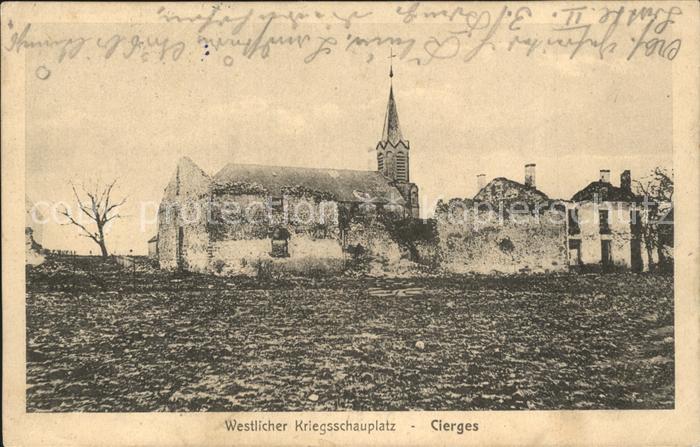 Cierges Aisne Westlicher Kriegsschauplatz 1. Weltkrieg Grande Guerre