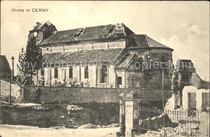 Cerny zerstörte Kirche 1. Weltkrieg Grande Gu
