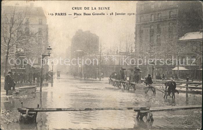 Paris Crue de la Seine Inondations Janvier 1910 Hochwasser Katastrophe