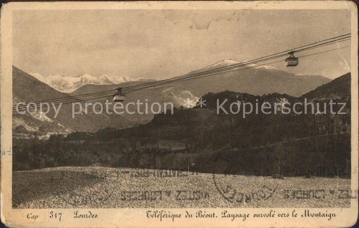 Lourdes Hautes Pyrenees Teleferique du Beout Paysage vers le Mo