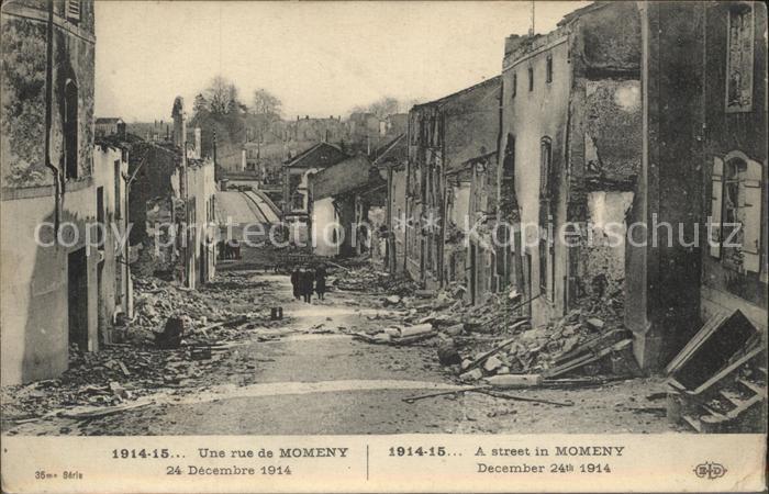 Momeny Une rue du village Grande Guerre 1. Weltkrieg