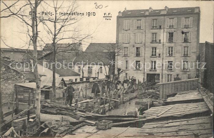 Paris Inondations Janvier 1910 Hochwasser Kat