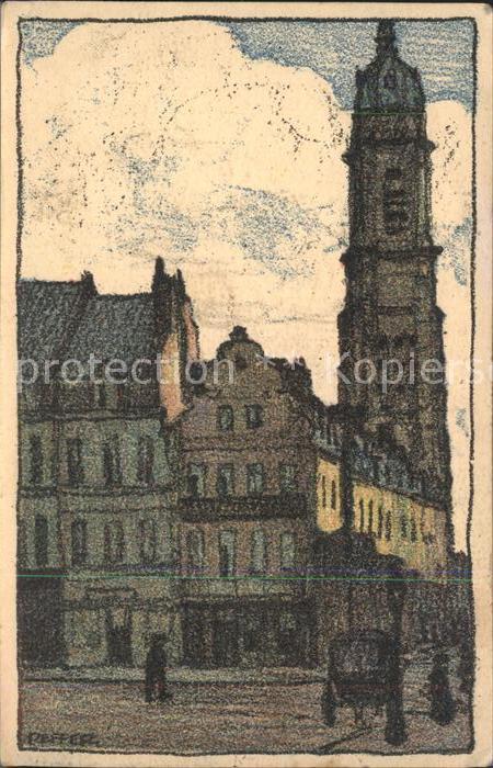 Cambrai Rue St Martin Place d Armes Kuenstlerkarte