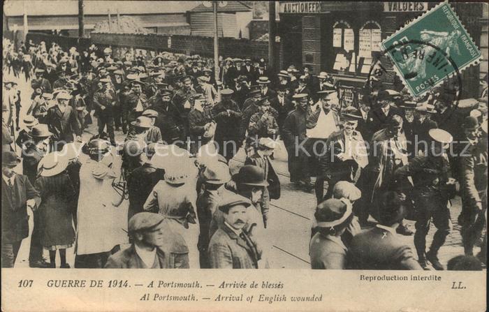 Portsmouth Arrival of English wounded Grande Guerre 1914 World War