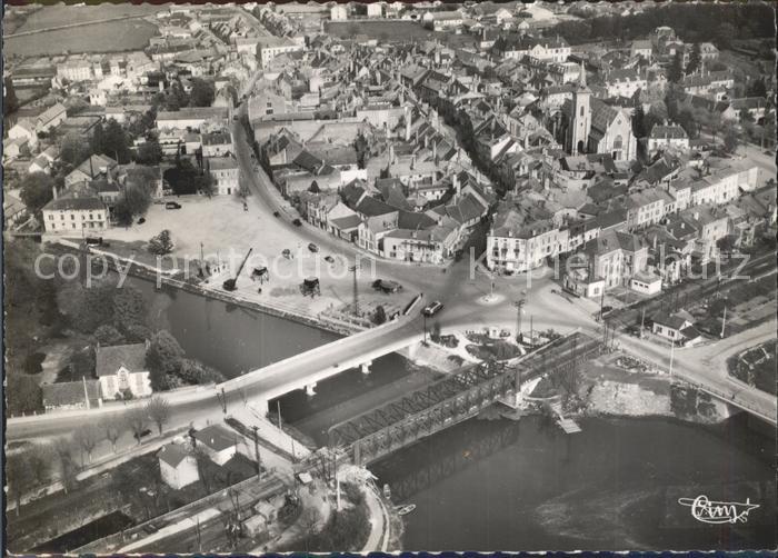 Louhans Entree de la Ville Ponts sur la Seille vue aerienne