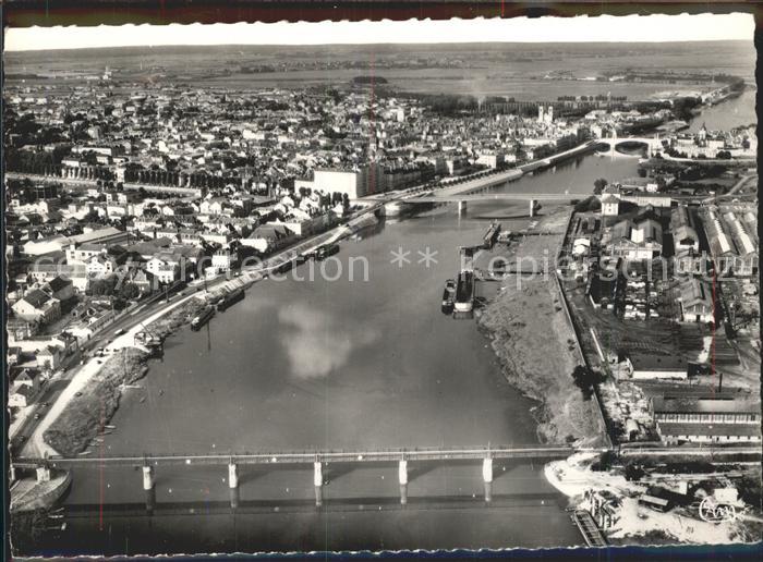 Chalon-sur-Saone Les Ponts sur la Saone vue aerienne