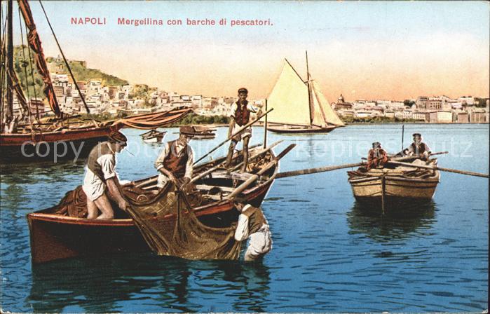 Napoli Neapel Mergellina con Barche die Pescatori