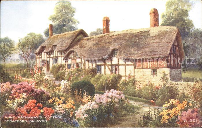 Stratford-on-Avon Anne Hathaways Cottage Kuenstlerkarte
