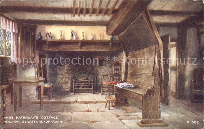 Stratford-on-Avon Anne Hathaways Cottage intern Kuenstlerkarte