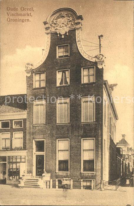 Groningen Vischmarkt Oude Gebel