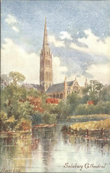 Salisbury Wiltshire Kuenstlerkarte Cathedral