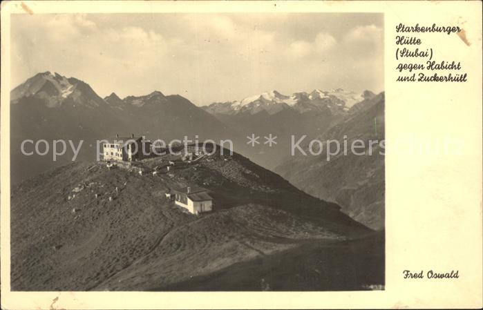 Starkenburgerhuette Stubai mit Habicht und Zuckerhuetl