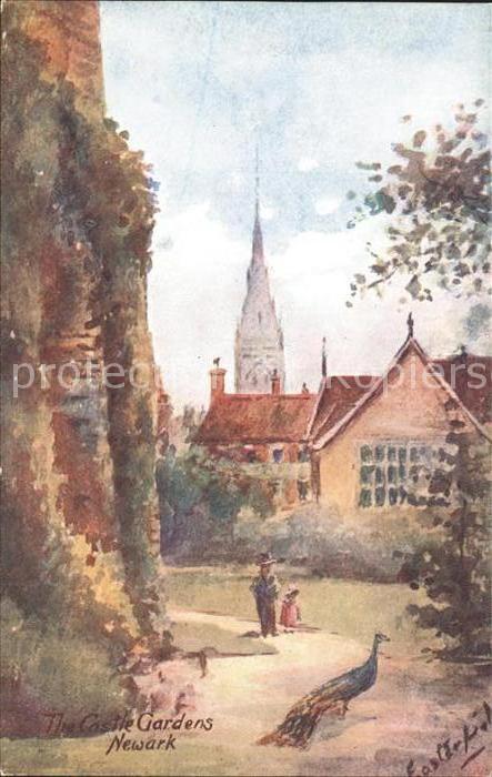 Newark  Castle Gardens Kuenstlerkarte