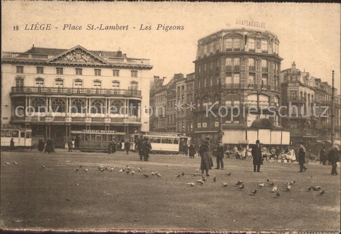 Liege Luettich Place St. Lambert Les Pigeons Strassenbahn