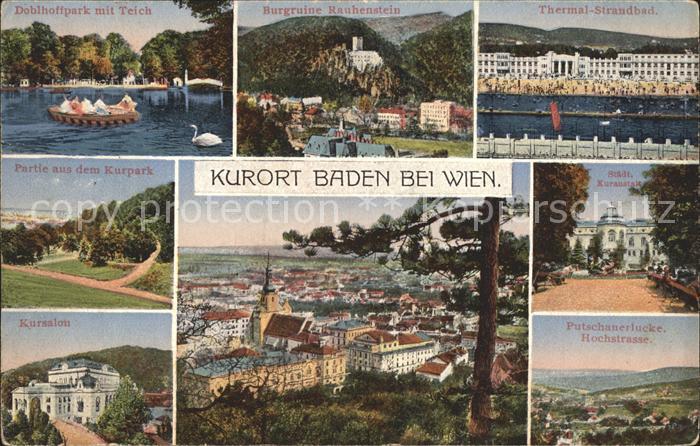Baden Wien Burgruine Rauhenstein Thermal Strandbad Putschauerlucke Hochstrasse