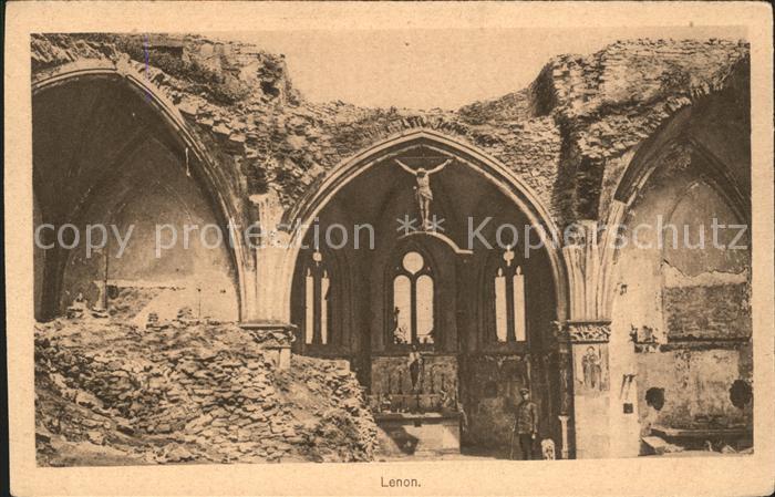 Militaria Frankreich 1. WK Frankreich Westfront LENON zerstoerte Kirche