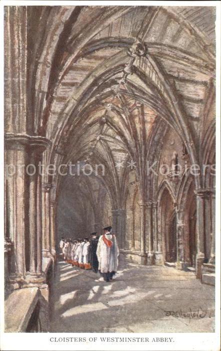 London Westminster Abbey Cloisters Kuenstlerkarte