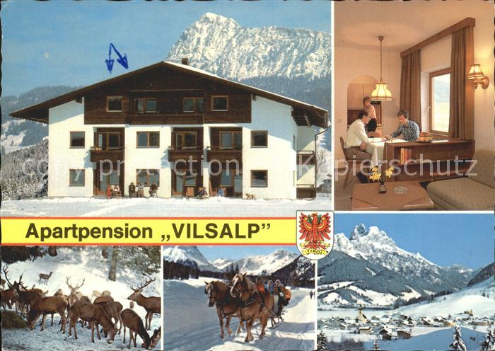 Tannheim Tirol Apartpension Vilsalp Wildfuetterung Pferdeschlitten