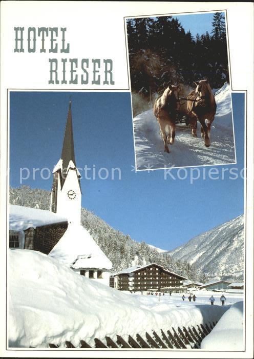 Pertisau Achensee Hotel Rieser Kirche Pferdeschlitten