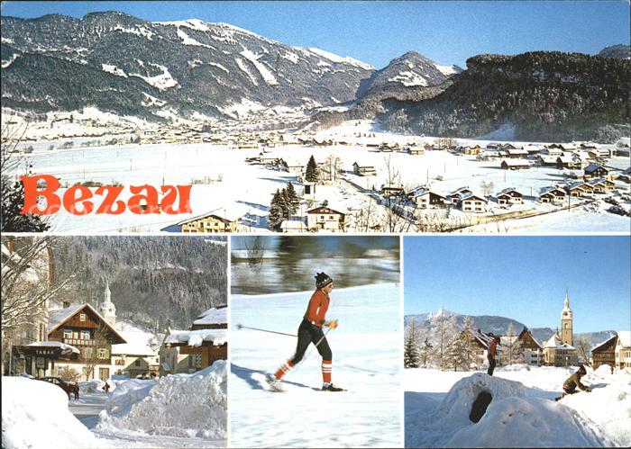 Bezau Vorarlberg Panorama Dorfpartie Kirche Langlauf