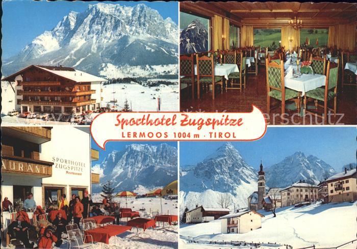 Lermoos Tirol Sporthotel Zugspitze Stube Terrasse Ortsblick