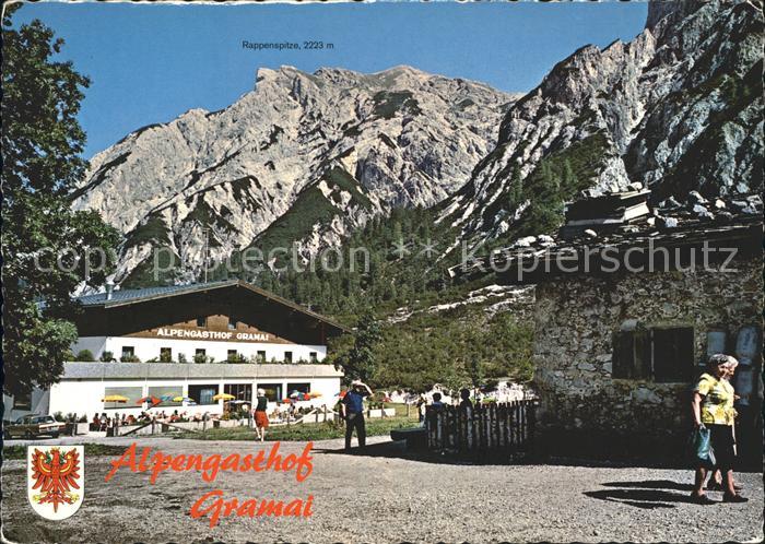 Gramaialm Alpengasthof Gramai mit Rappenspitze und Karwendel