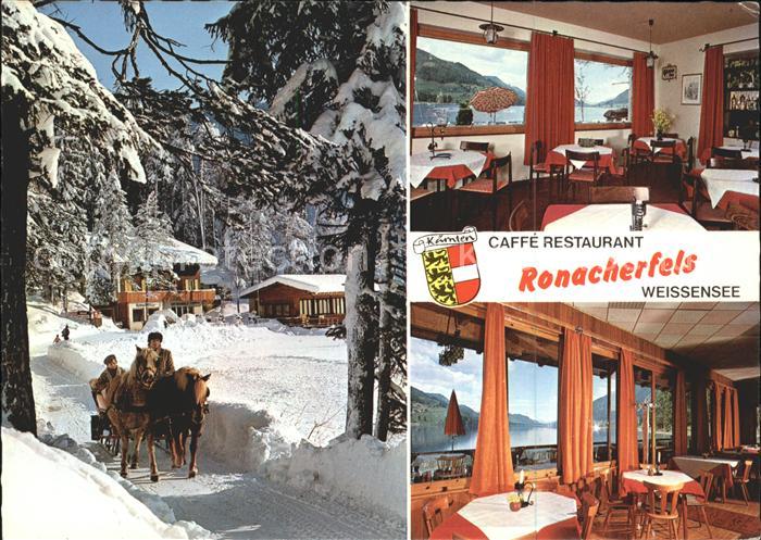 Weissensee Kaernten Cafe Restaurant Ronacherfels Pferdekuts