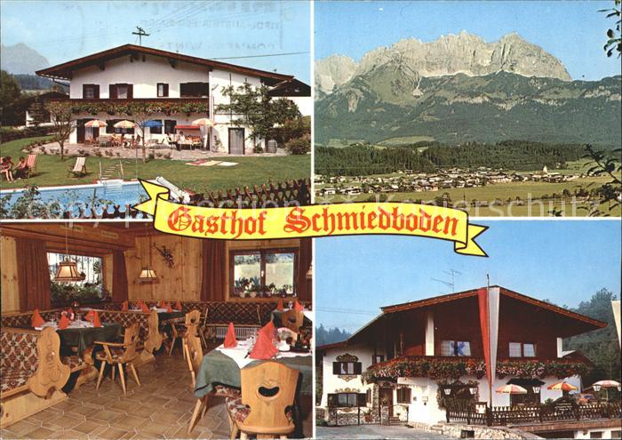 Oberndorf Tirol Gasthof Schmiedboden Swimmingpool Panorama Gastraum
