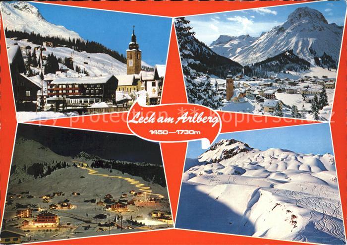 Lech Vorarlberg Kirche Panorama Lech bei Nacht