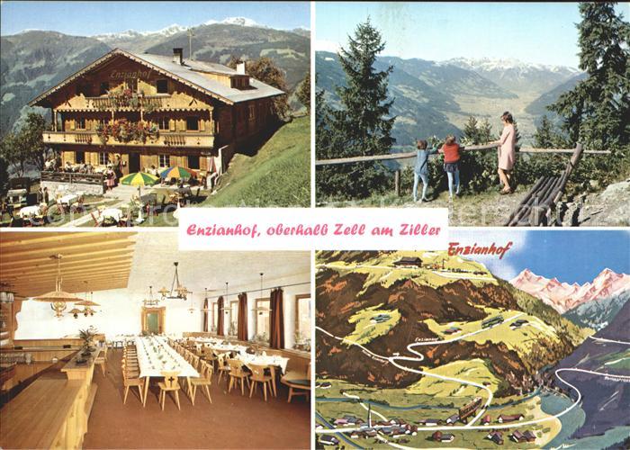 Zell Ziller Tirol Alpengasthof Enzianhof Speisesaal Panoramakarte