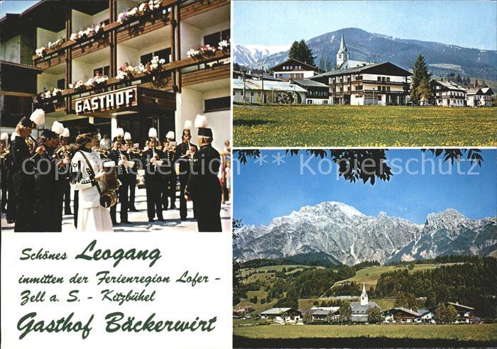 Leogang Gasthof Baeckerwirt Panorama Musikkapelle