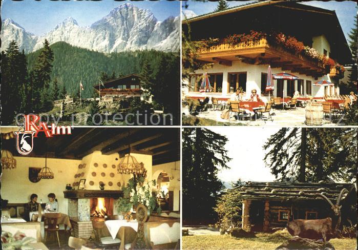 Ramsau Dachstein Steiermark Alpenrestaurant Ramsauer Alm Terrasse Kaminzimmer Hu